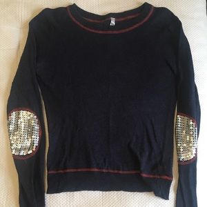 Sequin Elbow Pad Top